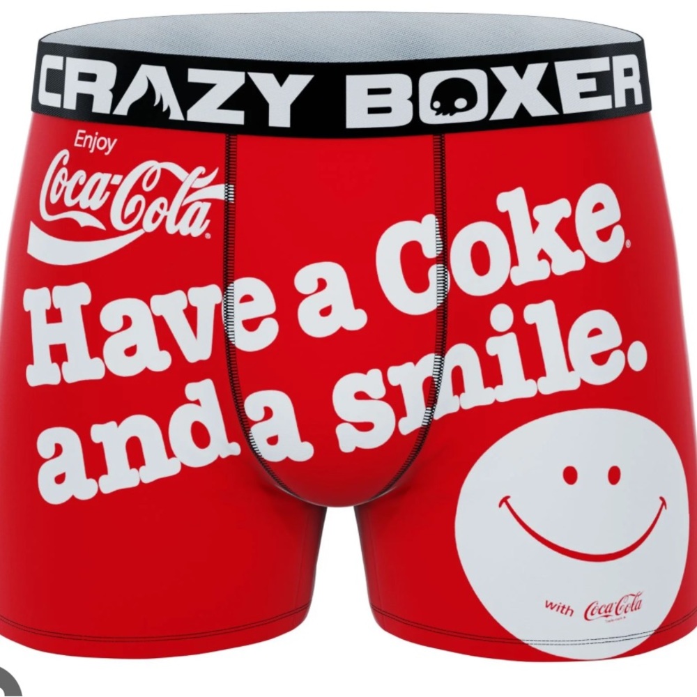 CRAZY BOXER COCA-COLA HAVE A COKE & A SMILE MEN'S BOXER BRIEFS (CUP)